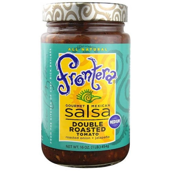 Frontera Gourmet Mexican Salsa Medium Double Roasted Tomato -- 16 oz - 2 pc