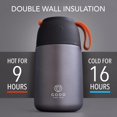 thumbnail image 2 of Flasque Alimentaire Isolée - Pot en Acier Inoxydable de 730 ml pour Repas Chauds et Froids – Isolation à Double Paroi, Contenant Alimentaire Thermique pour l'École, le Bureau, les Voyages, le Camping - Cuillère Pliable, Sac - Gris - 24,7 oz, 2 of 7