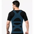 thumbnail image 6 of Toptie Seamless Compression V-neck Short Sleeve T-Shirt, Men's Shapewear Undershirt-Black-L, 6 of 7