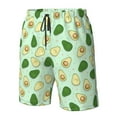 thumbnail image 3 of Wukai Avocado Print Beach Trunks with Compression Liner Swimsuit Quick Dry Beach Sports Shorts with Pocket-Medium, 3 of 8