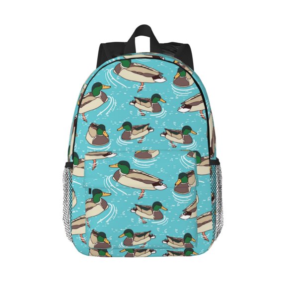 Easygdp Mallard Ducks Swimming In The Lake for 15 Inch Lightweight Student Backpack,Comfortable Backpack for School and Travel, Adjustable Straps
