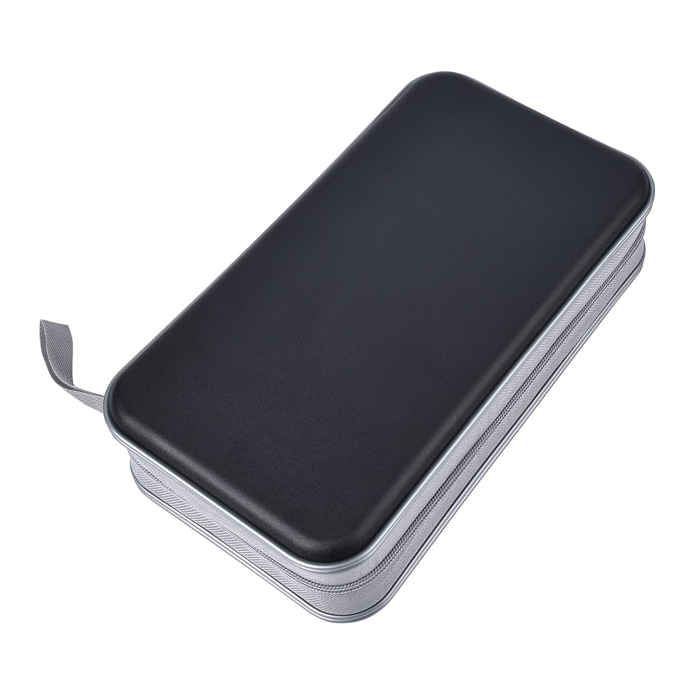 (2 pack) 96 Capacity CD Case,Black Hard Plastic CD/DVD Holder Portable Wallet