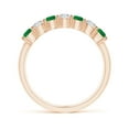 thumbnail image 2 of ANGARA Natural Half Eternity Seven Stone Emerald and Diamond Wedding Ring in 14K Rose Gold for Women (Size-3mm) | May Birthstone, Birthday, Anniversary, Jewelry Gift for Women | Natural Emerald Ring, 2 of 9