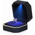 thumbnail image 2 of Ring Box, Square Wedding Ring Case Jewelry Box With Led For Proposal Engament Wedding, 2 of 4