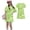 Green, variant on Grblisyd Girls Dress Summer Cute Animal Print A Line Short Sleeve Crew Neck T-Shirt Dress for Kids Casual 3-12 Y