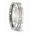 thumbnail image 4 of Stainless Steel Polished With Satin Center 6mm Grooved Band (Size 12) Made In China sr30-12, 4 of 4