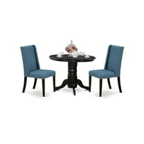 East West Furniture Dining Room Set Black, SHFL3-BLK-21