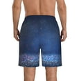 thumbnail image 3 of Bixox Men's Retro Blue Glitter printing Casual Classic Fit Short Summer Beach Shorts, 3 of 6