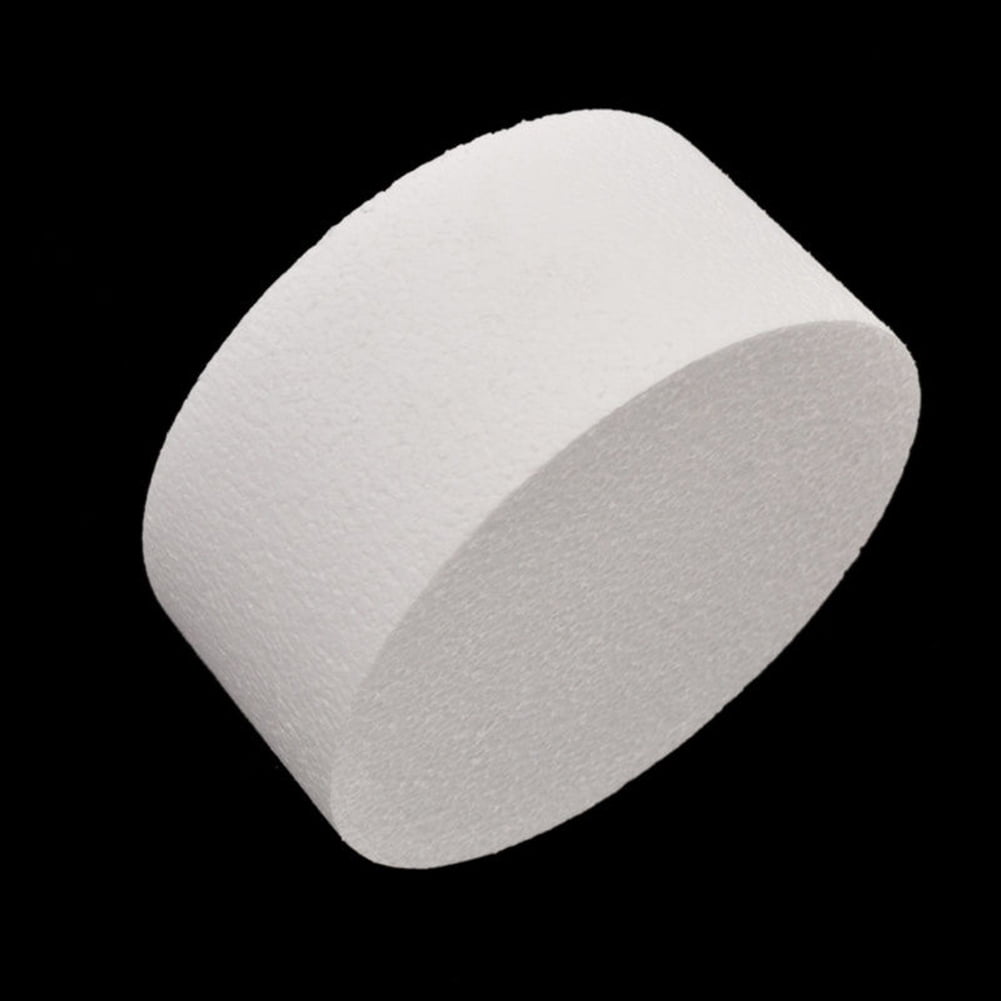 Dengjunhu 1PC Cake Foam Dummies for Wedding Supplies, Baby Shower, Birthday, White Foam Rounds