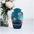 thumbnail image 5 of Train Cremation Urns For Human Ashes Adult Female Combo - 1 Large & 4 Keepsake Blue Urns For Adult Male - Burial Memorial Urn For Ashes For Women, Blue Mini Urn For Mom (10 & 3 Inch), 5 of 7