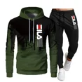 thumbnail image 4 of Traje con capucha de marca de alta calidad para otoño e invierno, Sudadera con capucha de moda de ocio para hombre, pantalones de marca, traje informal para correr, ropa deportiva, sudadera, 4 of 5