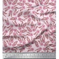 thumbnail image 1 of Soimoi Moss Georgette Fabric Leaves & Floral Block Printed Fabric 1 Yard 42 Inch Wide, 1 of 3