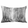 thumbnail image 2 of Grey King Size Pillow Cover, Pillowcase Protectors with Zipper, Breathable Decorative Throw Pillow Case Cover, Modern Oil Painting Art Forest Pillow Shams for Couch Sofa 20x36Inch, 2 of 8