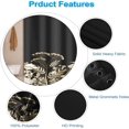 thumbnail image 4 of White Shower Curtain for Stall Bathroom Gold Black Eucalyptus Leaves Neutral Farmhouse Room Partition Home Decor Botanical Plants Waterproof Fabric RV Shower Curtains 36x72inches with Hooks, 4 of 6