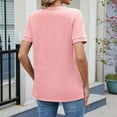 thumbnail image 5 of Short Sleeve Shirts for Women, Basic Pack of Summer Short Sleeve Casual T Shirt Tops, Pink XL, 5 of 9