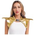 thumbnail image 1 of Oyolan Womens Metallic Shiny Leather Armor Shrug Steampunk Gothic Shoulder Epaulet Collared Pauldron Gold XL, 1 of 5