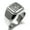 Silver, variant on Stainless Steel Letter O Initial Floral Box Monogram Engraved Engraved Square Flat Top Biker Style Polished Signet Ring