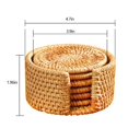 thumbnail image 3 of Handwoven Rattan Coasters for 6 Boho Rattan Placemats, Housewarm, 3 of 4