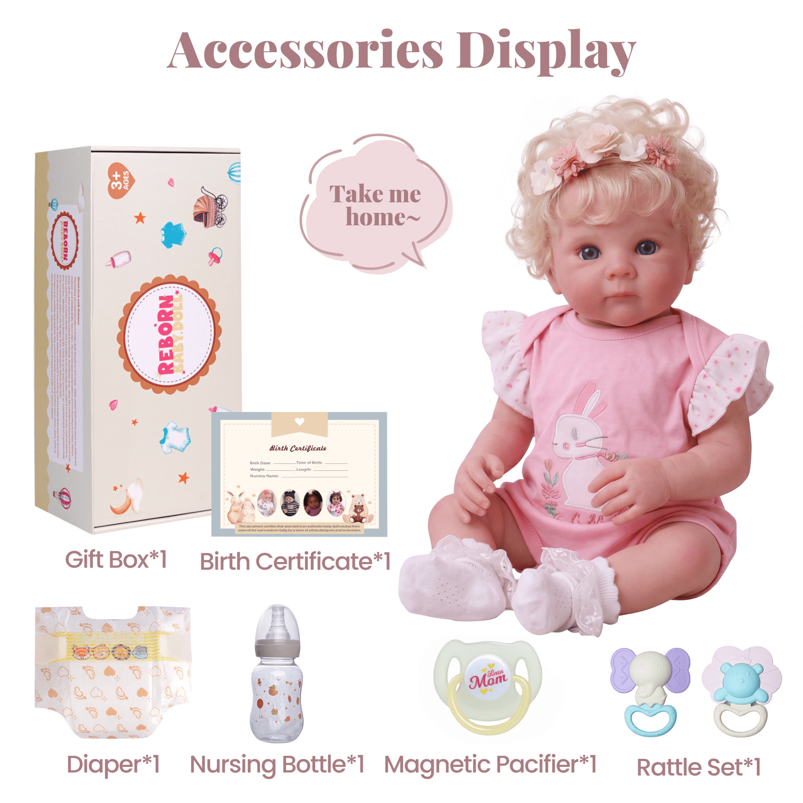RSG Lifelike Reborn Baby Dolls 17 inch Baby Dolls Full Body Cloth Real Life Baby Dolls with Gift Box for Kids Age 3+