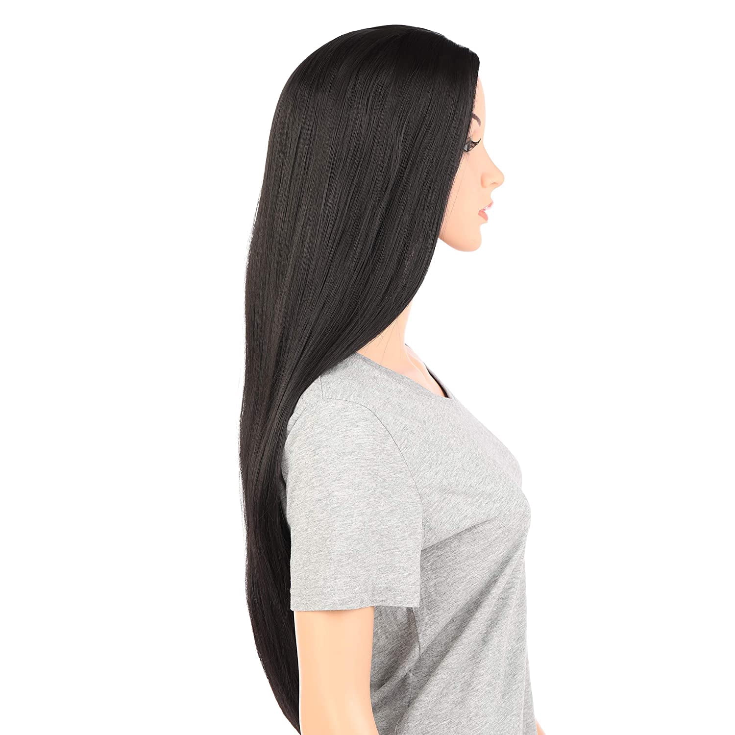 Onedor Silver Blue Straight Synthetic Hair Wig 31" Full Head