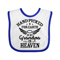 Inktastic Handpicked for Earth by My Grandpa in Heaven Angel Wings Boys or Girls Baby Bib