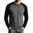thumbnail image 2 of Zylanna Mens Raglan Long Sleeve Tees, Stretchy Raglan Sleeve Crewneck Classic Regular Fit Casual Layering Shirts for Men Gray, 2 of 9