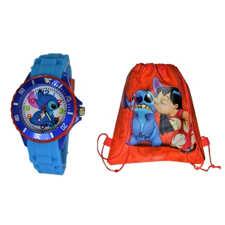 Stitch Gift Set Wrist Watch & Drawstring Bag 10.5" x 14" inch . Limited Edition