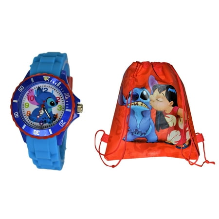 Stitch Gift Set Wrist Watch & Drawstring Bag 10.5" x 14" inch . Limited Edition