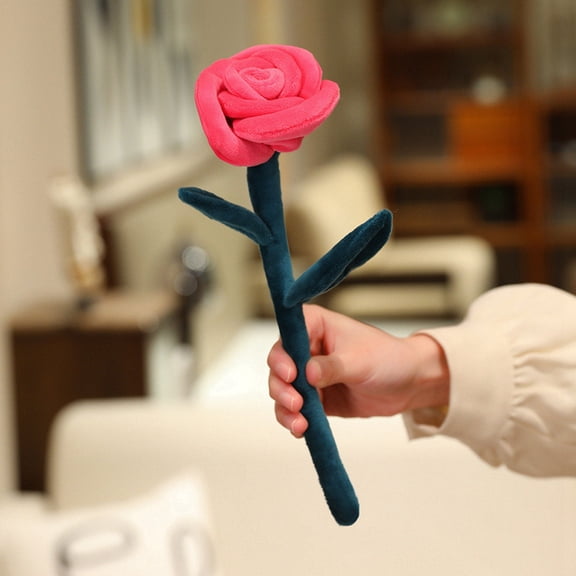 Stuffed Animas Adorable Rose Plush Toy Cuddly Comforting Huggable Relaxation Gift for Home Decor Bedroom Accessory (Hot Pink)