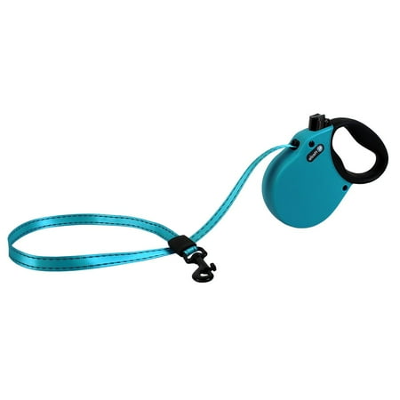 Lighted Dog Leash - Alcott Adventure Small 16 FT Light Blue Retractable Pet Dog or Cat Leash