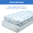 thumbnail image 6 of Delta Children Fitted Crib Sheets for Girls and Boys - 100% Organic Cotton Crib Sheet for Standard Crib and Toddler Mattresses - 28x52 Inch - GOTS Certified (Pack of 2), Blue Botanicals, 6 of 15