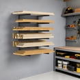 thumbnail image 5 of 2-Pack 6-Level Wall Mount Lumber Rack, Heavy Duty Metal Storage for Wood, Pipes, Tools, Garage & Workshop (Black), 5 of 6