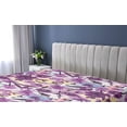 thumbnail image 5 of Ambesonne Floral Fitted Sheet, Flowers Boho Vibes Pattern, Twin Size, Purple Pale Lilac Mustard, 5 of 5