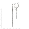 thumbnail image 3 of Primal Steel Stainless Steel Polished Long and Short Chain Dangle Hoop Earrings, 3 of 6