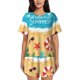 thumbnail image 1 of Balery Hello Summer1 Conjunto de Pijama para Mujer con Estampado, Dos Piezas de Manga Corta y Shorts, Ropa de Dormir Suave con Cuello Redondo y Bolsillos-Medium, 1 of 6