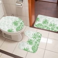 thumbnail image 4 of Palm Trees Bath Mat 3 Piece Bathroom Rug Set, Green Tropical Plants Summer Forest Scenery Non Slip Bath Rug Contour Mat and Toilet Lid Cover, Absorbent Shower Mats Soft Bath Rugs and Mats Sets, 4 of 8