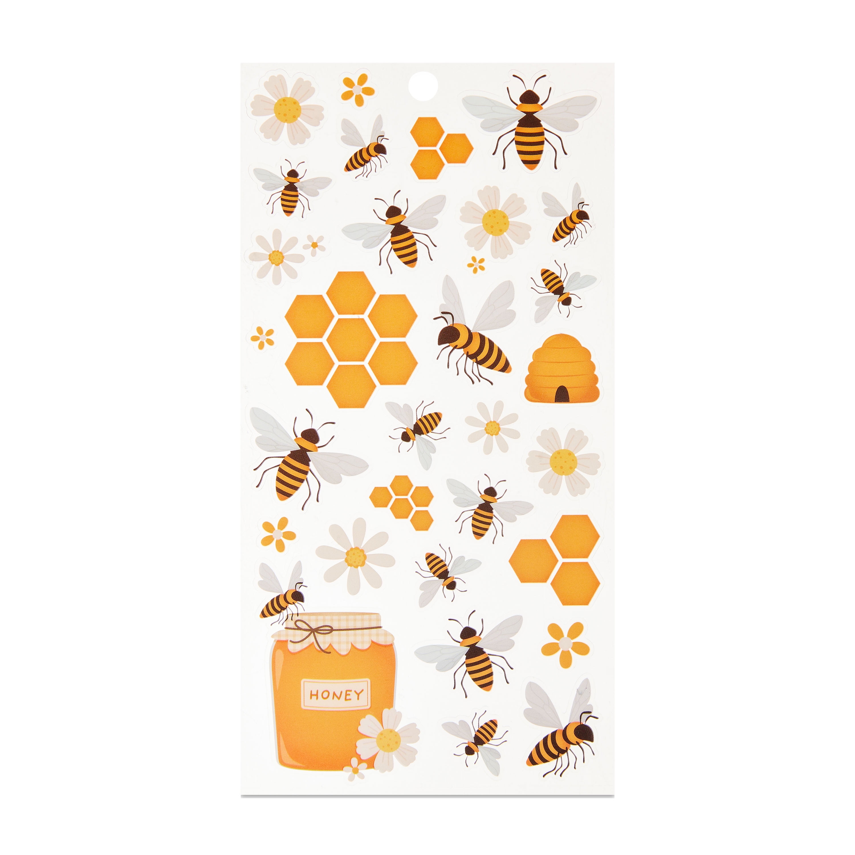 Hello Hobby Bees Themed Stickers – Multicolor, 30 Count