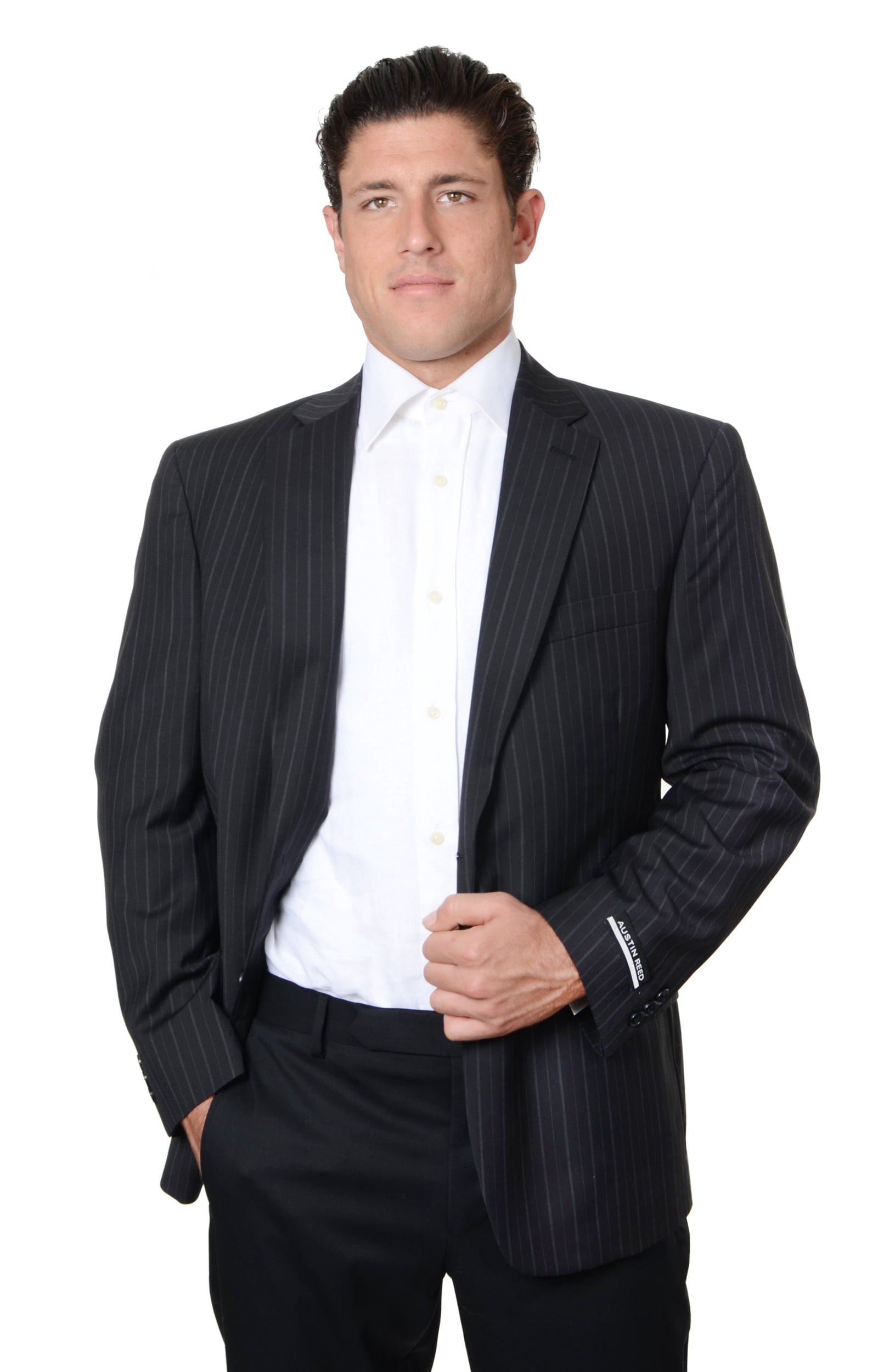 Austin Reed Mens Pure Wool Striped Suit 