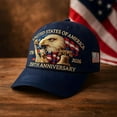 thumbnail image 4 of United States 250th Anniversary Red Cap, Patriotic Baseball Cap, Adjustable Embroidered Hat for Men Women Gifts, 4 of 6