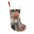 thumbnail image 2 of Salouo Vintage Floral White Horse Print Christmas Stockings,Large Xmas Stocking Set of 1 Holiday and Farmhouse Stocking for Christmas Holiday Party Decoration(17.7*11 Inch), 2 of 7