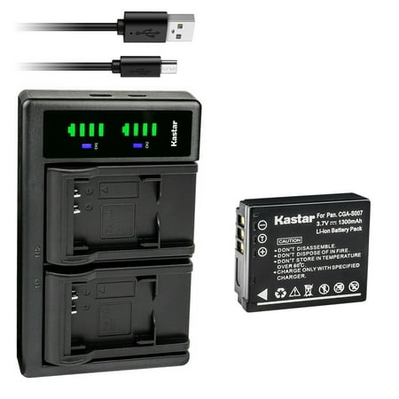 Kastar 1-Pack CGA-S007 Battery and LTD2 USB Charger Compatible with Panasonic Lumix DMC-TZ1EF Lumix DMC-TZ1EG Lumix DMC-TZ1GK Lumix DMC-TZ1K Lumix DMC-TZ1S Lumix DMC-TZ2 Lumix DMC-TZ2A Camera