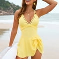 thumbnail image 4 of WUANDIXFA Pièce Maillot de Bain une pour Femme, Robe de Bain Mode pour Femmes, Maillots Rehausseur, Maillot de Bain Jaune, G, 4 of 6