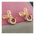 thumbnail image 4 of 18K Gold Galvanized Austrian Zircon Ear Studs   red, 4 of 4
