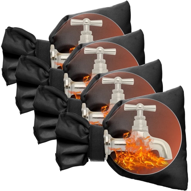 4 PCS Faucet Covers, Outdoor Faucet Covers, Waterproof Spigot Covers for Winter, Outside Faucet Cover Socks with Magic Tape, Insulated Spigot Covers for Cold Weather