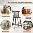 thumbnail image 6 of Dayalane Antique-style Windsor Bar Stools Set of 3, 24" Counter Height Barstools with Spindle Back & Turned Legs, Vintage Colonial Wooden Island chair for Kitchen Breakfast Bar Pub, Antique Brown, 6 of 11