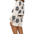 thumbnail image 2 of Avidlove Knit Pajama Set for Women Long Sleeve Floral Tops and Shorts Lounge Set with Pocket 2 Piece Matching Outfits Casual Sweater Sets Sleepwear, 2 of 7