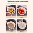 thumbnail image 4 of 1Pc Large Fine Mesh Strainer Basket for Kitchen,Cream White Plastic Vegetable And Rice Washing Drainer with Handle,Multifunctional Food Strainer for Household Cooking And Fruit 12.3"X2.95"X6.3", 4 of 6