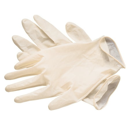 

NUOLUX 50 Pairs Disposable Latex Gloves Dust-free Protective Gloves Multi-use Tight Gloves for Cleaning Gardening (23cm Size M)