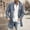 White, variant on Men Wool Coat Winter Trench Coats Long Sleeve Button Up Jacket Outwear Overcoat White M