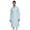 Blue, variant on Ethnix Men's Mandarin Collar Pure Cotton White Hand Embroidered Placket Long Kurta Tunic; White; M
